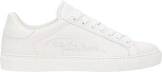 Roberto Cavalli Sneaker met Monogram RC - Dames - Sneakers - Wit - 39 EU - Leer - Schoenen