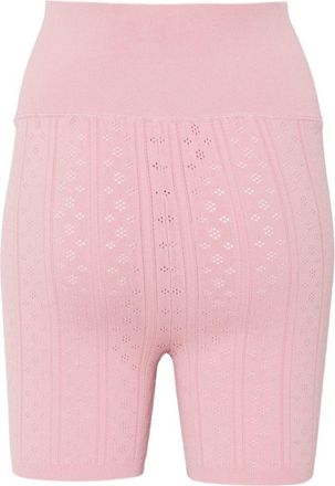 032c Pointelle Knit Bow Detail Shorts - Pink