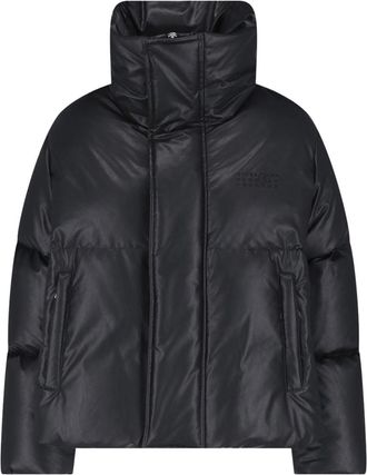 Maison Margiela Black Cropped High Collar Down Jacket