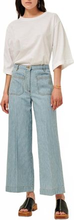 Sessun Aldricks Straight-Leg Pleated Pants In Coutil Sky