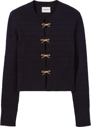 Claudie Pierlot Maglione in maglia fine con fiocco - Blu