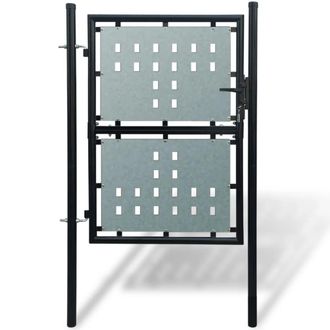 Berkfield Home Black Single Door Fence Gate 100 x 200 cm