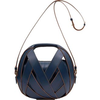 Perrin Paris LE PETIT PANIER HANDBAG in Navy W/Auburn Trim at Nordstrom