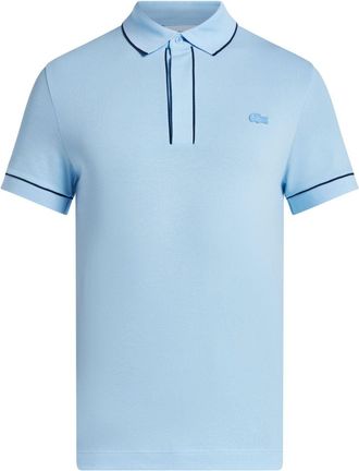 Lacoste logo-patch polo shirt - men - Elastane/Organic Cotton - 3 - Blue