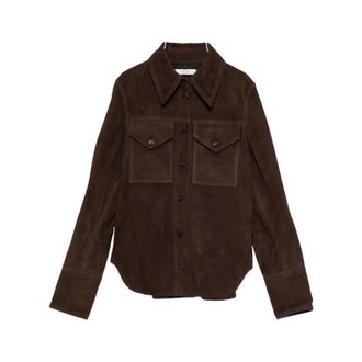 Co Light Jackets, female, Brown, XS, Brown Point Collar Shirt