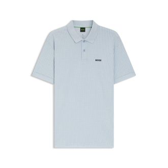 BOSS Cotton-piqu&eacute; polo shirt with all-over print