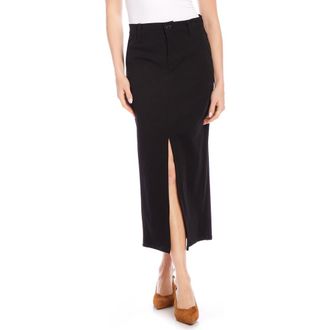 Karen Kane Chelsea Stretch Twill Skirt in Black at Nordstrom, Size 2