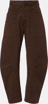 Nili Lotan Shon cotton twill barrel-leg pants