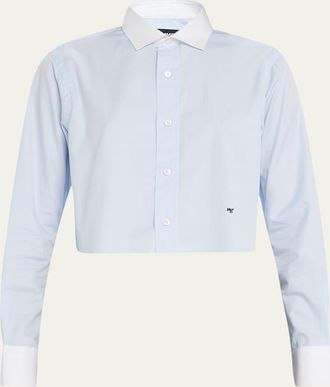 HommeGirls Cropped Shirt with Contrast Collar