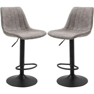 HOMCOM Set 2 Sgabelli da Bar Altezza Regolabile con Schienale Stile Industriale - Homcom