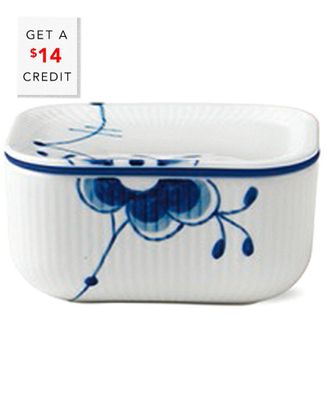 ROYAL COPENHAGEN Blue Fluted Mega Butter Jar With Lidwith $14 Credit