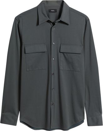 Theory Noll Long Sleeve Button-Up Shirt in Pestle at Nordstrom, Size X-Large