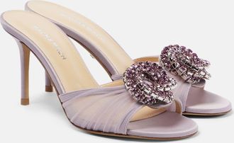 Mach & Mach Mules Galaxy 85 in tulle con cristalli