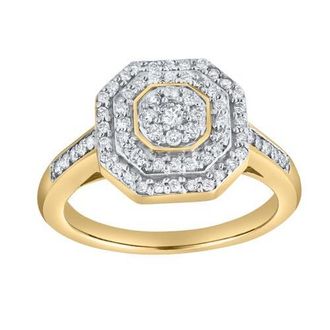 LuvMyJewelry Vionne 0.50 Ct 10K Gold Diamond Ring in 10K Yellow Gold at Nordstrom, Size 7.5