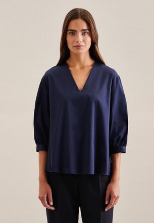 Seidensticker Tunika SEIDENSTICKER Schwarze Rose, Damen, Gr. 36, blau (marineblau), 97% Baumwolle, 3% Elasthan, unifarben, Tuniken Tunika