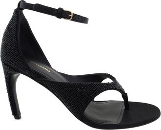 Ferragamo Zoele 85 Crystal-Embellished Sandals, Size 7 C