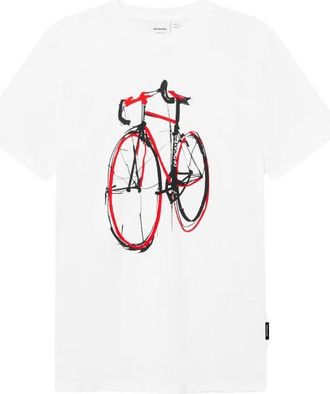 Dedicated T-Shirt Stockholm Red Strokes Bike T-Shirt f&uuml;r Herren | wei&szlig;