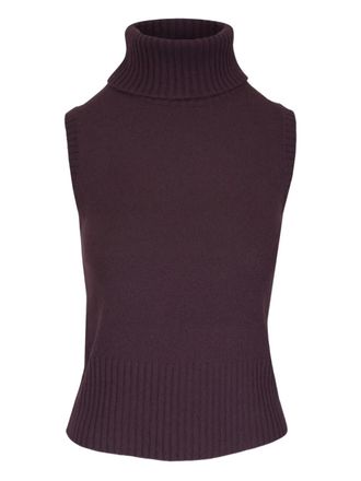Veronica Beard Mazzy roll-neck sleeveless top - Purple