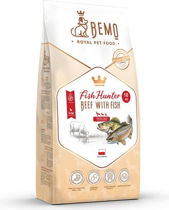 OEM Bemo Fish Hunter - Alimento Seco Para Perros Adultos Con Carne De Res Y Pescado, 1 Kg Para Perros Peque&ntilde;os Y Medianos (s/m)