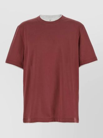 Brunello Cucinelli layered crew neck t shirt contrast stitching