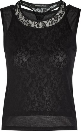 Our Legacy Swim Layered-effect Cotton-blend Tank - Black - 40 (UK12 / M)