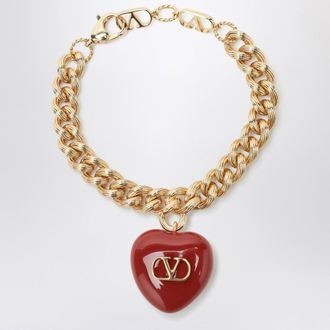 Valentino Garavani Bracciale Coer Royal dorato in metallo