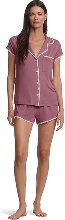 Eberjey Frida Shortie Pj Set Womens Pajama Sets Fig/Ivory : MD, Modal/Spandex