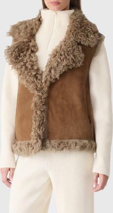Mackage Kasia Reversible Genuine Shearling Vest in Otter at Nordstrom, Size X-Large