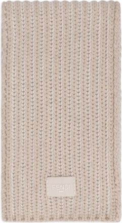 Fendi Sciarpa con applicazione logo - Toni neutri