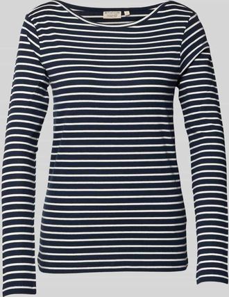 Tom Tailor Regular Fit Langarmshirt aus Baumwoll-Mix in Marine, Gr&ouml;&szlig;e M