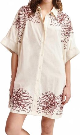 Essentiel Hontana Embroidered Mini Dress In Off-White