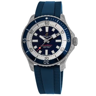 Breitling Superocean Automatic 42 Blue Dial Rubber Strap Mens Watch A17375E71C1S1