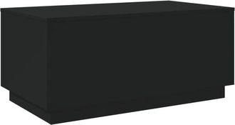 vidaXL Mesa de centro con luces led negro 90x50x40 cm Vidaxl
