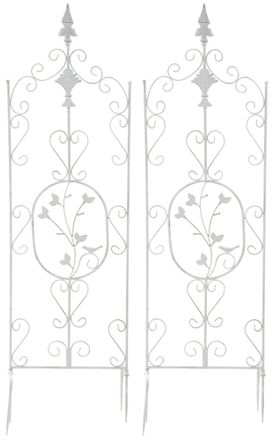 Clp Set De 2 Soportes Para Enredaderas Burgus Blanco Antiguo
