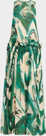 Ulla Johnson UJ x Lee Krasner Helen Abstract Print Gown