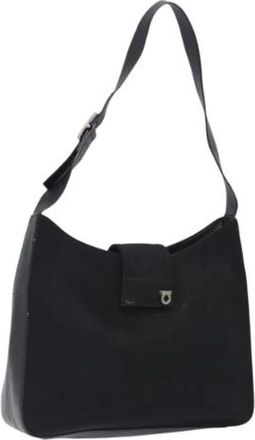 Ferragamo Pre-owned Nylon handbags - Dames - Vintage Schoudertas - Zwart - ONE Size - Nylon - Vintage