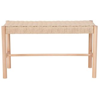 Moloo Banco con mimbre natural y asiento de madera natural 80 cm