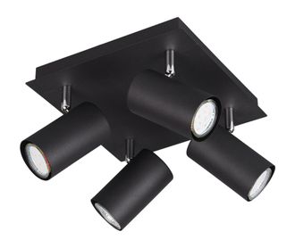 Trio Leuchten Trio Lighting - Plaf&oacute;n Cuadrado 4 Focos Orientables Marley Black
