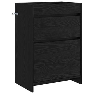 vidaXL Gabinete De Ba&ntilde;o Debajo Del Lavabo Roble Negro Vidaxl