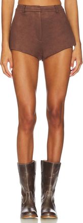 Bardot X Revolve Jayla Faux Suede Mini Short In Chocolate