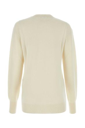 Jil Sander Womens Ivory Cashmere Sweater 107 Exterior: Maglieria