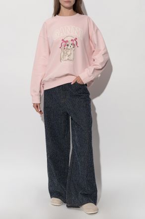 Ganni Wide-leg Jeans, Womens, Navy Blue