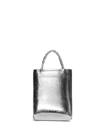 Msgm metallic tote bag - women - Leather - One Size - Silver