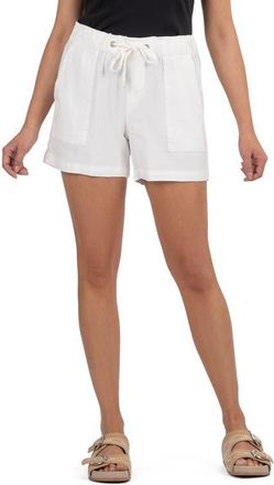 Kut from the Kloth Katana Drawstring Linen Blend Shorts in White Jm at Nordstrom, Size X-Small