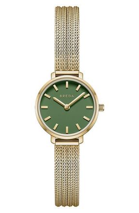 Breda Beverly Mesh Strap Watch, 25mm in Gold at Nordstrom