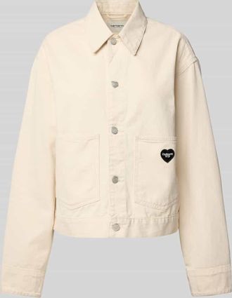 Carhartt Work in Progress Jeansjacke mit Label-Patch in Offwhite, Gr&ouml;&szlig;e L