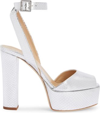 Giuseppe Zanotti 120mm Betty platform sandals - women - Fabric/Leather - 39.5 - Silver