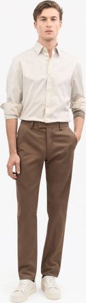 Tiger Of Sweden Tenuta C Cotton Mid Rise Straight Chinos In Brown