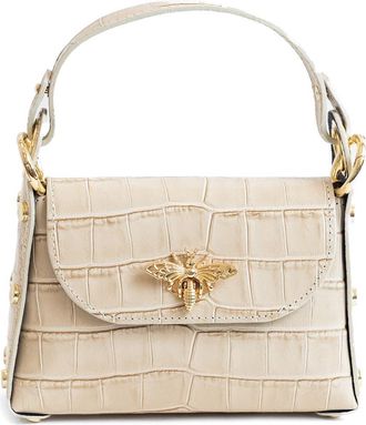 Persaman New York Croc Embossed Leather Satchel in Ivory at Nordstrom Rack