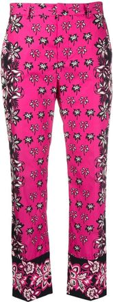 Red Valentino Bandana-print cotton trousers - women - Cotton/Cotton - 38 - Pink